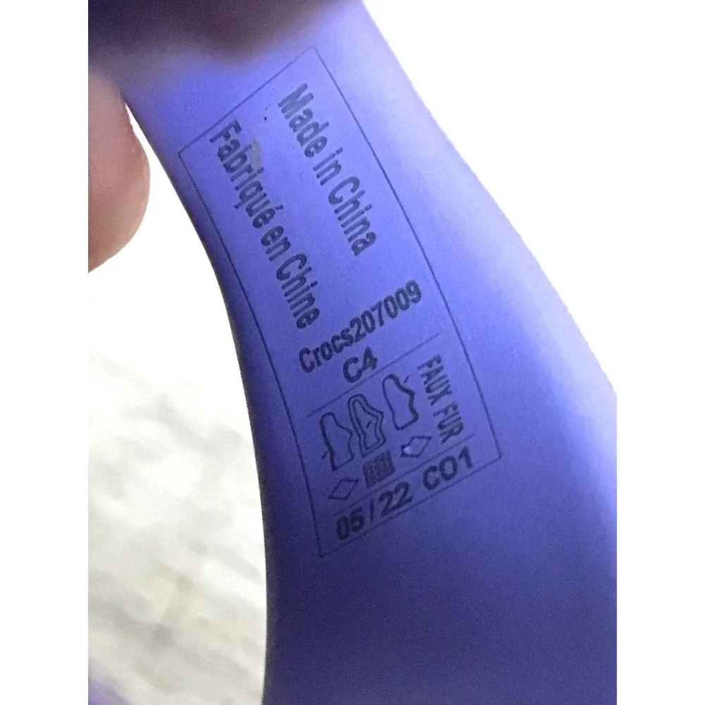 Crocs Unisex Kid's Size C4 Classic Lined Clog Lilac - US Kid's Slip On Shoes